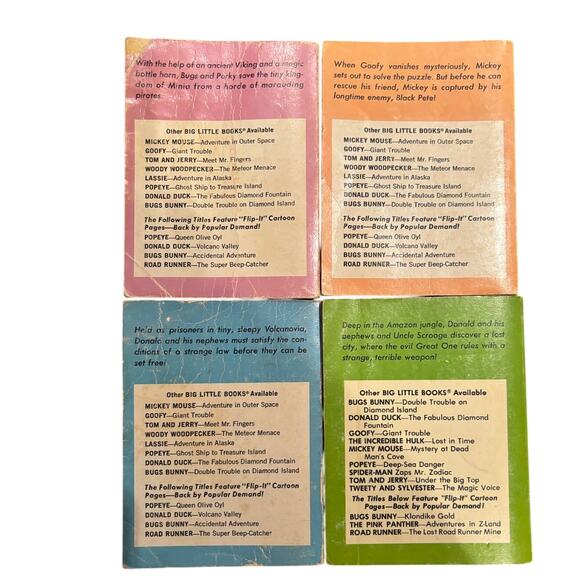 Vintage Lot of 4 Big Little Books, Mickey, Donald, Bugs 60's-70's - Picture 2 of 3